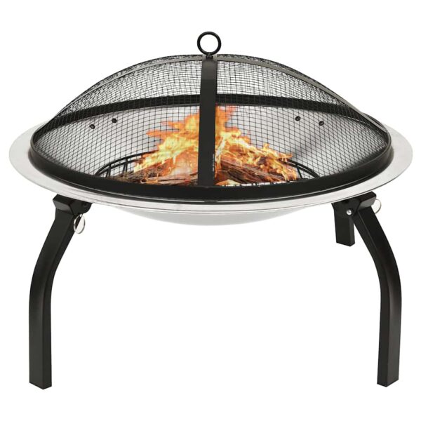 Paesini - Braciere e Barbecue 2in1 e Attizzatoio 56x56x49cm Acciaio Inox