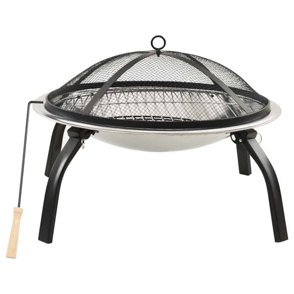 Paesini - Braciere e Barbecue 2in1 e Attizzatoio 56x56x49cm Acciaio Inox - immagine 2