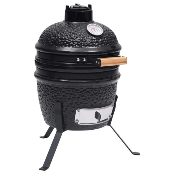 Paesini - Barbecue Affumicatore 2 in 1 Kamado in Ceramica 56 cm Nero