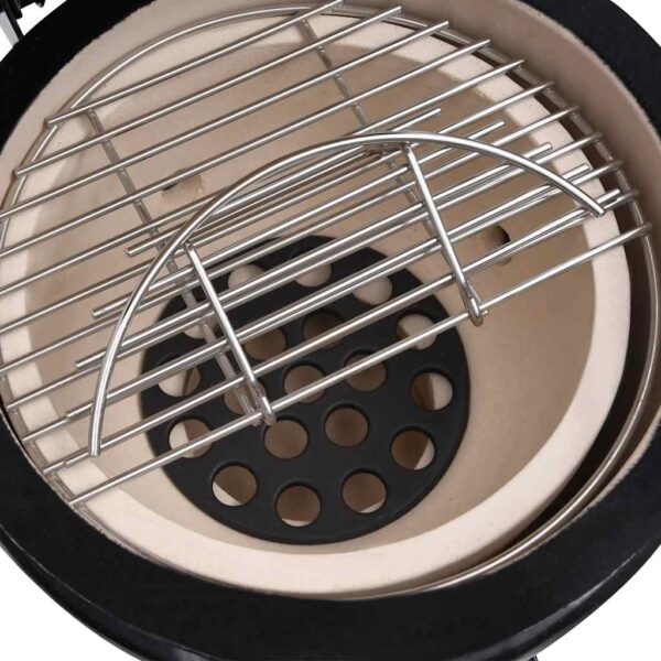 Paesini - Barbecue Affumicatore 2 in 1 Kamado in Ceramica 56 cm Nero - immagine 8