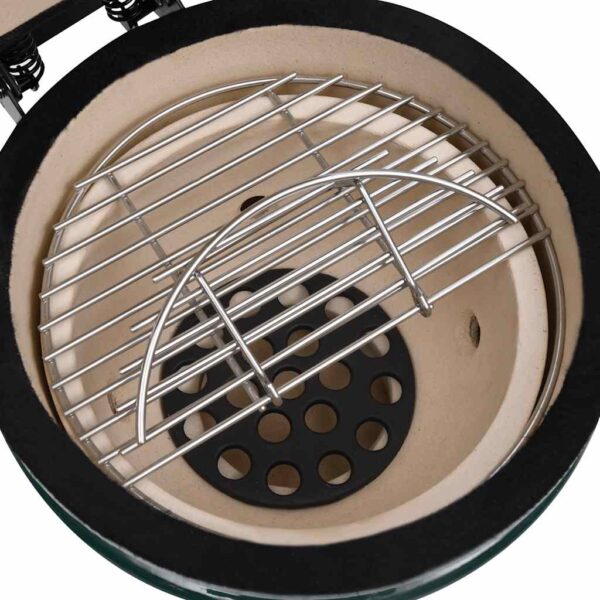 Paesini - Barbecue Affumicatore 2 in 1 Kamado in Ceramica 56 cm Verde - immagine 8