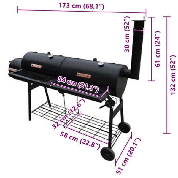 Paesini - Barbecue con Affumicatore Nevada XL Nero - immagine 4