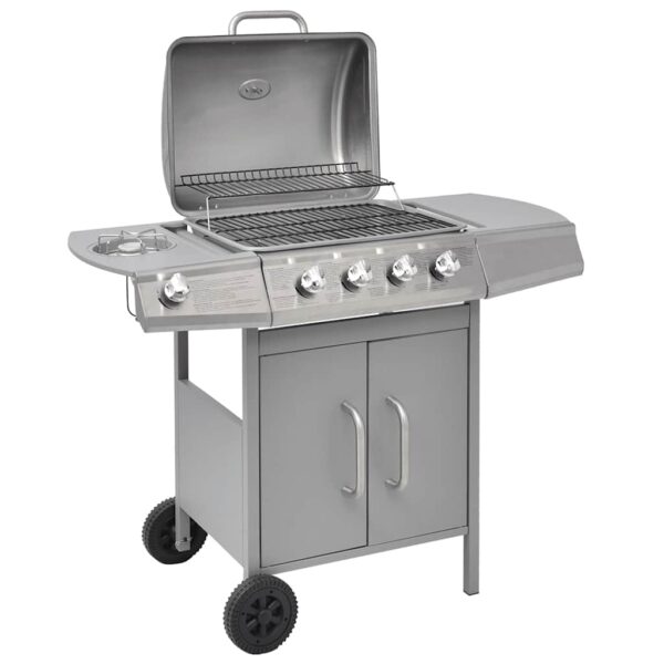 Paesini - Griglia Barbecue a Gas 4+1 Fornelli Argento