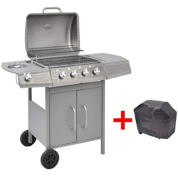 Paesini - Griglia Barbecue a Gas 4+1 Fornelli Argento - immagine 4