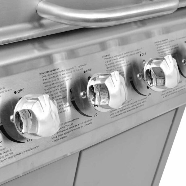 Paesini - Griglia Barbecue a Gas 4+1 Fornelli Argento - immagine 5