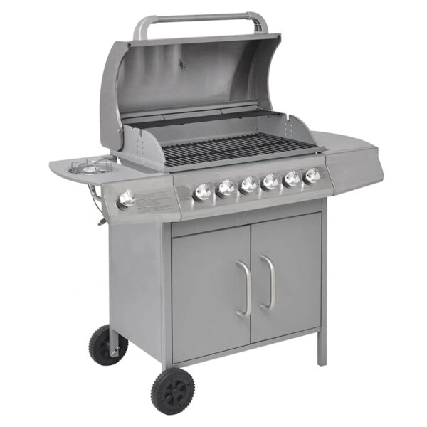 Paesini - Griglia Barbecue a Gas 6+1 Fornelli Argento - immagine 2