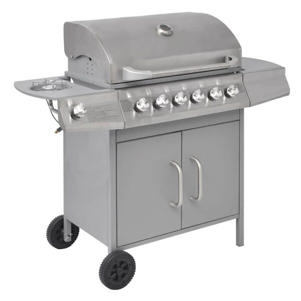 Paesini - Griglia Barbecue a Gas 6+1 Fornelli Argento - immagine 3