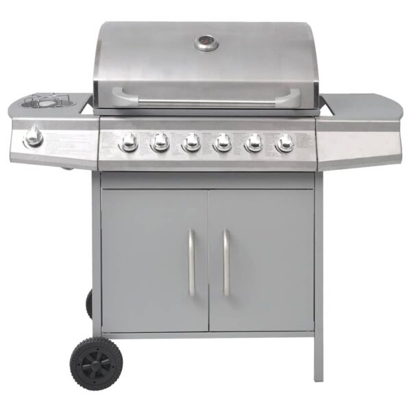 Paesini - Griglia Barbecue a Gas 6+1 Fornelli Argento - immagine 4
