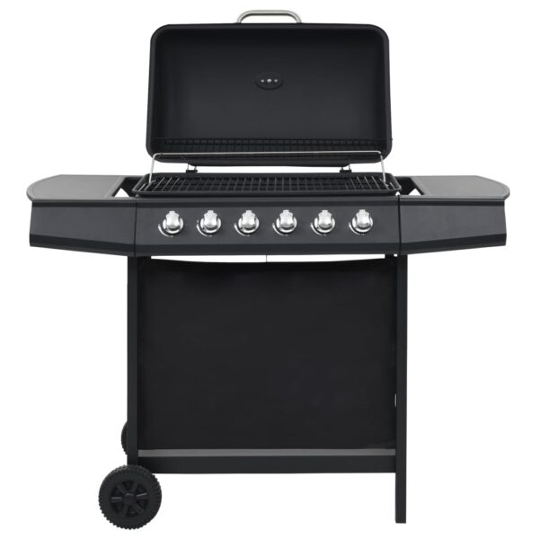 Paesini - Barbecue Griglia a Gas con 6 Fornelli Acciaio Nero