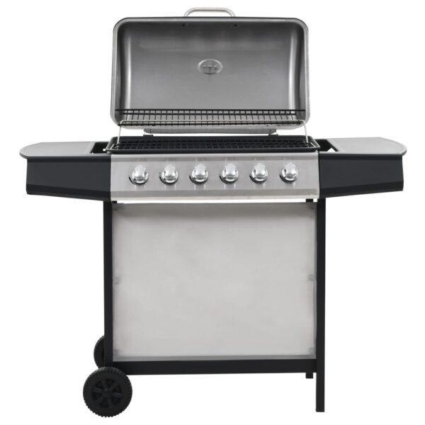 Paesini - Barbecue Griglia a Gas 6 Fornelli Acciaio Inossidabile Argento