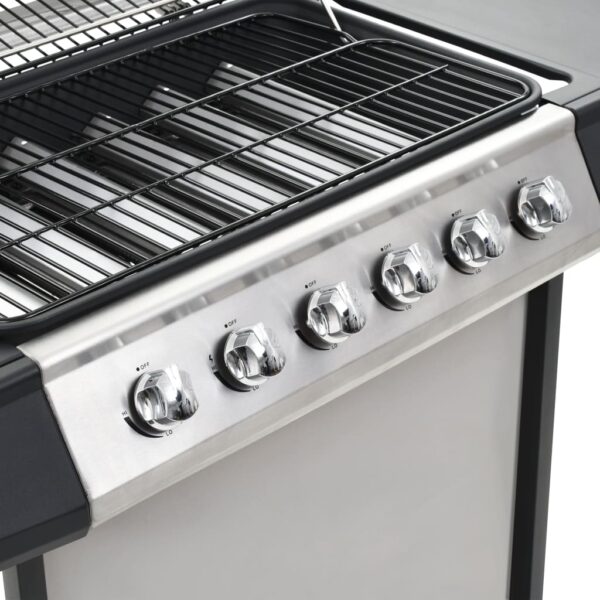 Paesini - Barbecue Griglia a Gas 6 Fornelli Acciaio Inossidabile Argento - immagine 8