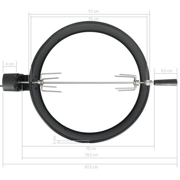 Paesini - Kit per Barbecue allo Spiedo 57 cm Nero - immagine 5