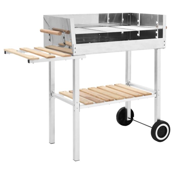 Paesini - Griglia per Barbecue a Carrello XXL Acciaio Inox con 2 Ripiani