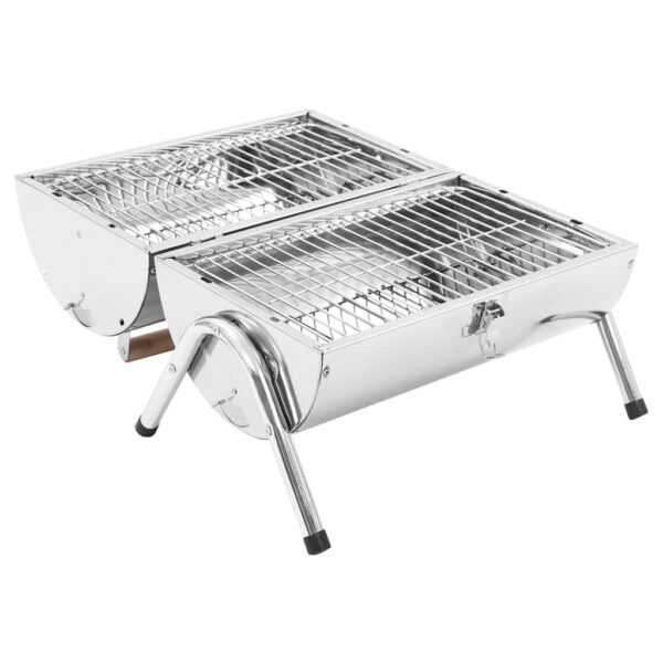 Paesini - Barbecue da Tavolo Portatile in Acciaio Inox con Doppia Griglia - immagine 3