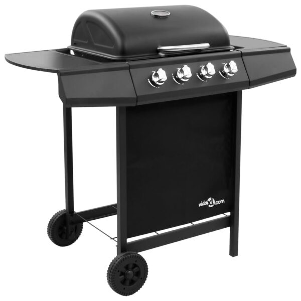 Paesini - Griglia Barbecue a Gas con 4 Bruciatori Nera