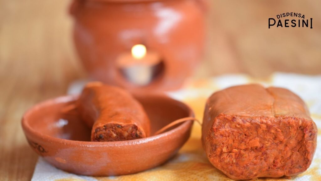 Scalda ‘Nduja in terracotta con prodotto artigianale calabrese